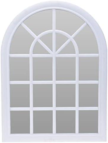 Espejo decorativo estilo retro,‌ marca ⁢X, ¡diseño de ventana en marco blanco!