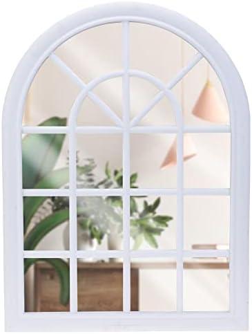 Espejo decorativo ⁤estilo retro, ‍marca X, ¡diseño ​de ventana en marco blanco!