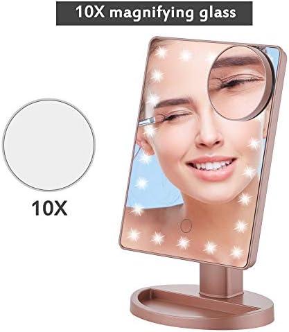 GERUIKE Espejo⁣ con Luz y Aumento 10X: Perfecto ⁣para tu Maquillaje