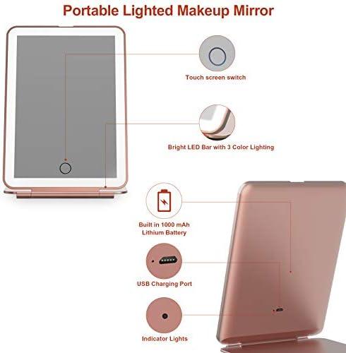 Funtoch:⁤ Espejo ⁢Maquillaje Recargable con ‌72 Luces LED y​ Pantalla Táctil