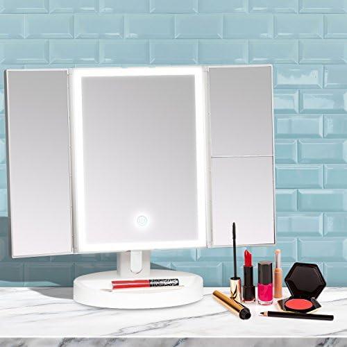Espejo maquillaje Fancii con luz​ LED y aumento ⁢10x - ¡Ideal para un maquillaje perfecto!