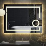 Espejo de baño LUVODI con iluminación LED y anti-niebla