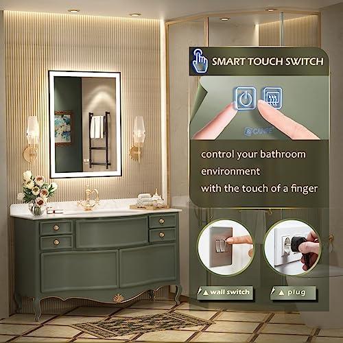 Espejo de baño LED GANPE: Moderno,​ antiniebla,⁢ impermeable