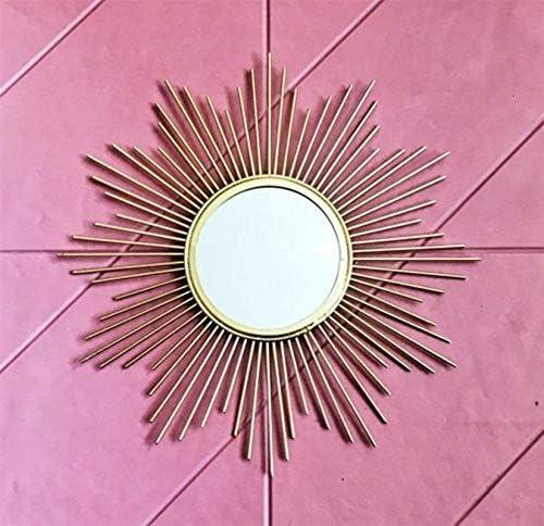 Espejo redondo Sunburst ‍de 31 ⁤cm: elegancia en dorado