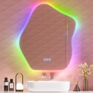 Espejo de baño Figbird LED 70×80 cm: iluminación regulable y a prueba de niebla